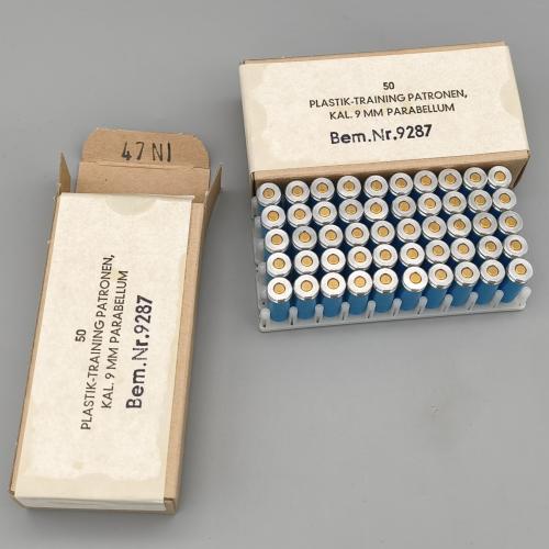 9mm Luger Kurzbahn Übungspatronen ex Bundeswehr/Polizei Plastik Training KEIN CIP