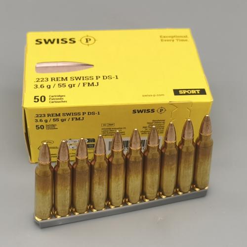 Swiss P DS-1 .223Rem 55gr VM 500er auf Ladestreifen Swiss P DS-1 .223Rem 55gr VM 500er auf Ladestreifen