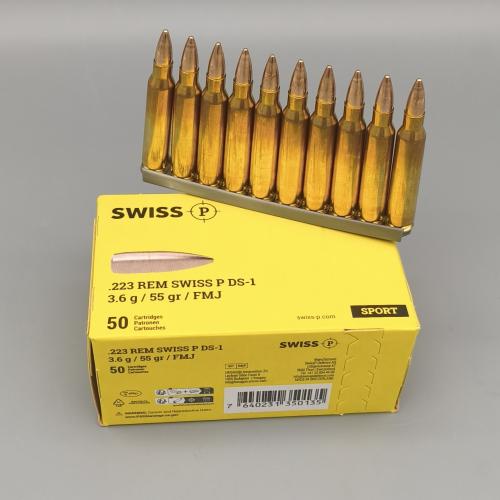 Swiss P DS-1 .223Rem 55gr VM 500er auf Ladestreifen
