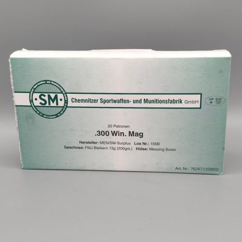 MEN .300WInMag 7,62x67 200gr./13Gramm VM Verzinnt Messing Boxer