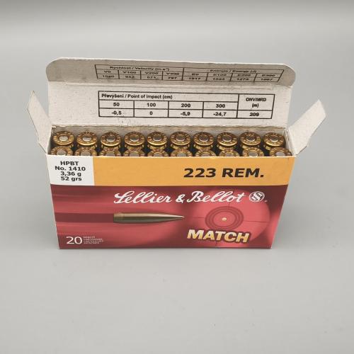 S&B Match .223Rem 52gr. Sierra Matchking 1410 20er Paket